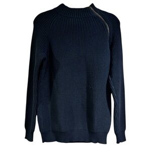 PAUW Womens Sz 3 Sweater Amsterdam Copy Protect Knit Blue Cotton Blend Pull Over